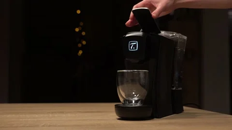 Hand opening capsule holder of tea machine Stock Footage 144439511