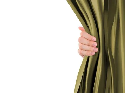Hand opening curtain 스톡 일러스트