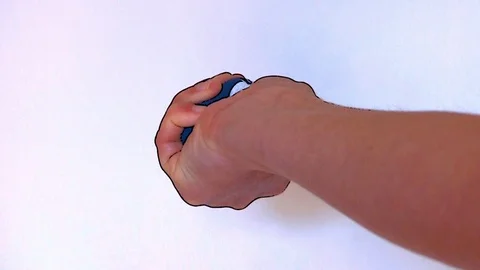 Hand opening with a squishy globe and black edge effect Stock Footage 104661422