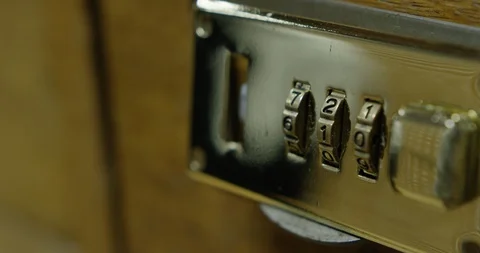 Hand opening suitcase combination lock Video stock 86511630