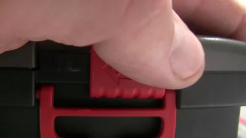 Hand opens the box. The red check box is... | Stock Video | Pond5