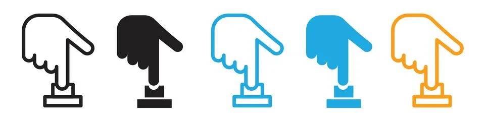 Hand-Operated Push Button Alert Icon for Quick Response Actions Stock Illustration