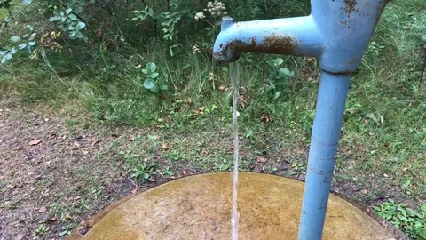 Hand operated water pump Stock Footage 93283653