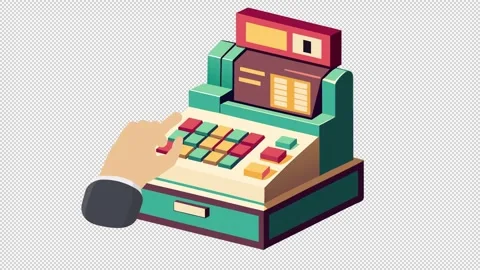 Hand Operating Cash Register Video stock 333290908