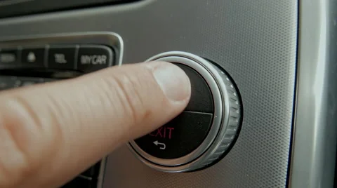 Hand Operating Navigation System wheel inside Volvo v70 Video stock 53853223