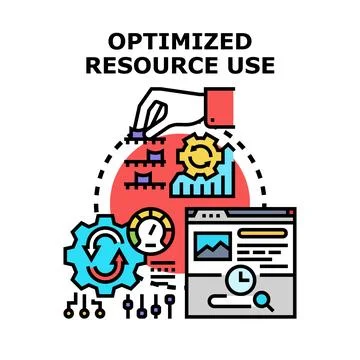 Hand optimizing resource use concept with data analysis Stock Illustration