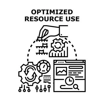 Hand optimizing resource use concept with data analysis Stock Illustration