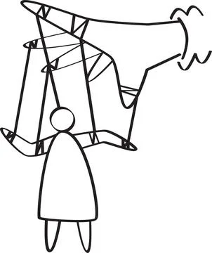 Hand or String Puppet Toy Stock Illustration