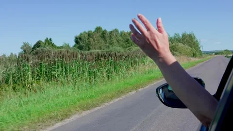Hand out of a car window. Stock Footage 320712062