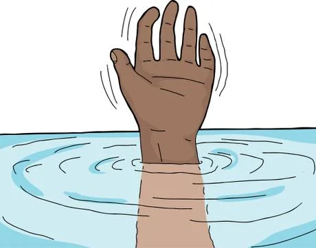 Hand out of water Stock Illustration