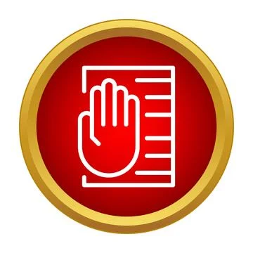 Hand outline on height chart for identification process Stock Illustration