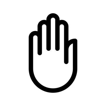 Hand outline icon. Stop line sign Stock Illustration