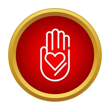 Hand outlining shape with heart symbol inside Stock Illustration