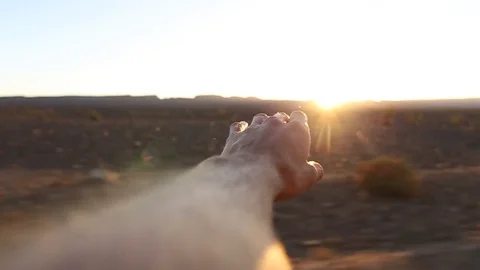 Hand outside car window Stock Footage 84138790