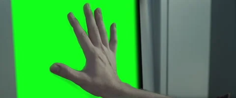 Hand Over Green Screen Touchscreen 库存影片 56805679
