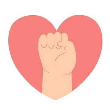 Hand over heart concept. Stop war sign, heart power Illustration