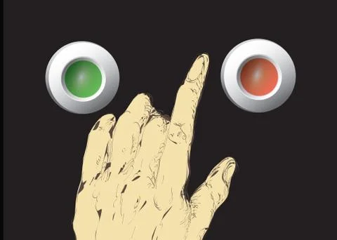 Hand Over Press Buttons Illustrazione stock