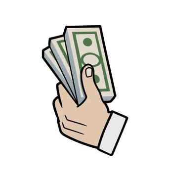 Hand with pack of money Stock-Illustration