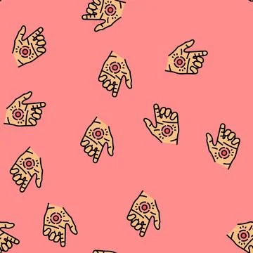 Hand pain body ache vector seamless pattern Illustrazione stock
