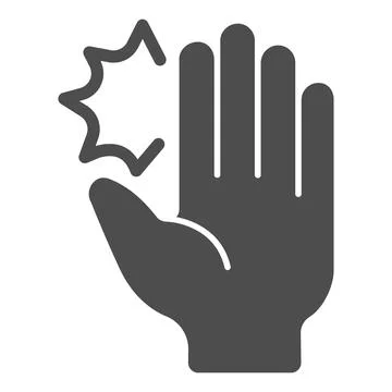 Hand pain solid icon, officesyndrome concept, hand pain vector sign on white Stockillustratie