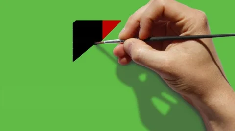 Hand paint Afghanistan flag &amp; scribble I LOVE Afghanistan on green chroma key Video stock 41485514