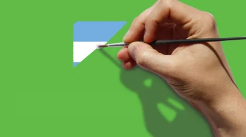Hand paint Argentina flag &amp; scribble I LOVE ARGENTINA on green screen chroma key Video stock 41485503