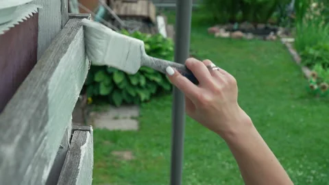 Hand with a paint brush 스톡 동영상 202192997