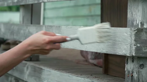 Hand with a paint brush 스톡 동영상 202193014