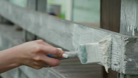 Hand with a paint brush Stock Footage 241934903