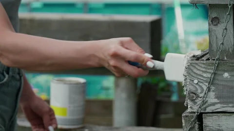 Hand with a paint brush Stock Footage 241934946