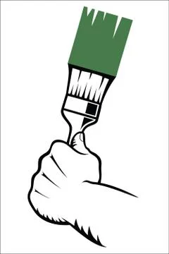 Hand with paint brush Stock Illustration