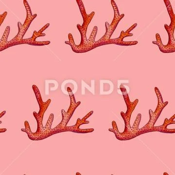 Hand paint watercolor coral sea ocean seamless for design scrap book paper, t Stock Illustration