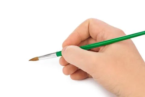 Hand with paintbrush Stock Photos