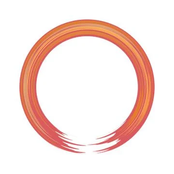 Hand-painted acryllic circle or round border. Flat and solid color vector Stock Illustration