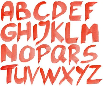 Hand painted alphabet 스톡 일러스트