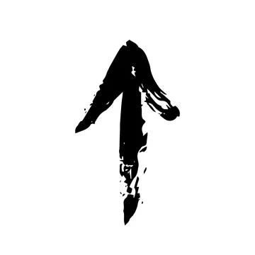 Hand painted arrow drawn with ink brush Stock Illustration