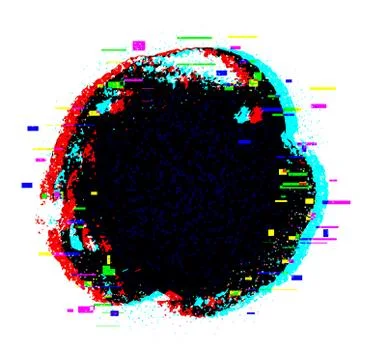 Hand painted banner with glitch effect Stock Illustration