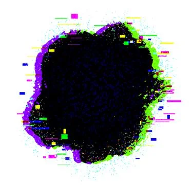 Hand painted banner with glitch effect Stock Illustration