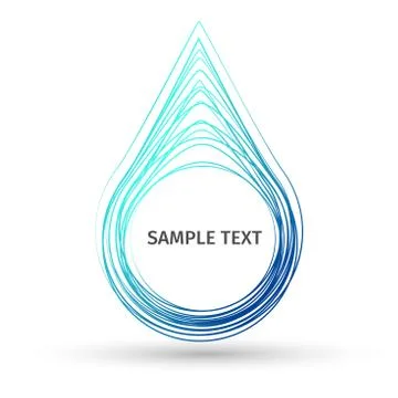Hand painted blue water drop icon Stock Illustration