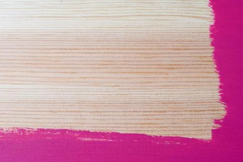 Hand-painted border on two sides of pine board Stock Photos