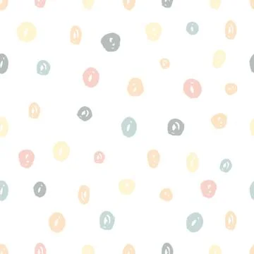Hand painted brush dots seamless pattern texture in pastel colors Stock Illustration