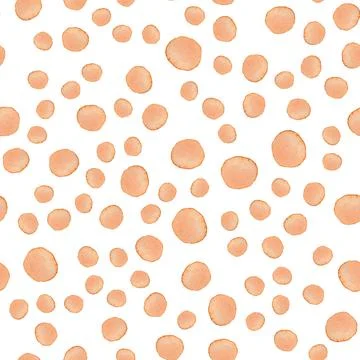 Hand Painted Brush Polka Dot Seamless Watercolor Pattern. Abstract watercolour Stock Illustration