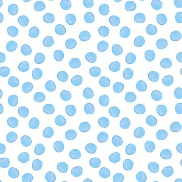 Hand Painted Brush Polka Dot Seamless Watercolor Pattern. Abstract watercolour Stock Illustration