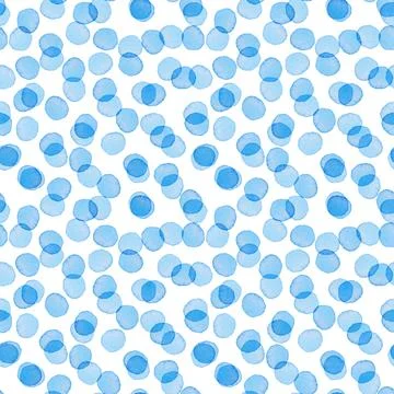 Hand Painted Brush Polka Dot Seamless Watercolor Pattern. Abstract watercolour Stock Illustration