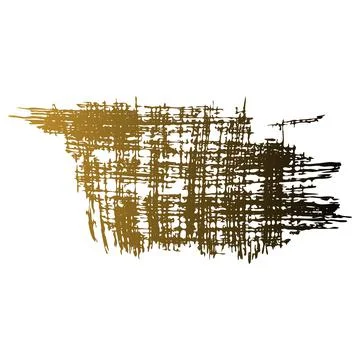 Hand painted brush spot texture, vector, gold black gradient. One isolated Stock Illustration