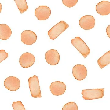 Hand Painted Brush Stroke Dot Seamless Watercolor Pattern. Abstract watercolour Stock Illustration