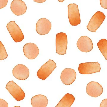 Hand Painted Brush Stroke Dot Seamless Watercolor Pattern. Abstract watercolour Stock Illustration