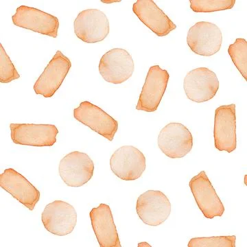 Hand Painted Brush Stroke Dot Seamless Watercolor Pattern. Abstract watercolour Stock Illustration