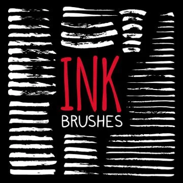 Hand painted brushes set Stock Illustration