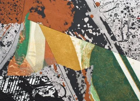 Hand painted collage Stock Illustration